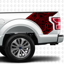 Pair Topographic Map Side Bed Graphics Decal Sticker for Ford F150 Raptor
 3