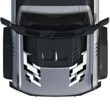 Techno Style Graphics Hood Vinyl Decal Set for Musclecar horse power truck_2