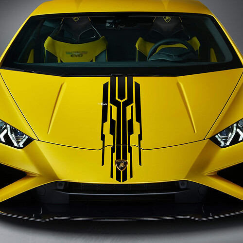Hood Design Stripe Racing Vinyl Decal Sticker Graphics for Lamborghini Huracan Evo 2
 1