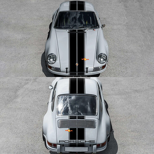 Hood Roof Rear Porsche Dual Stripes Decal Sticker for Porsche 911 ST 1970
 1