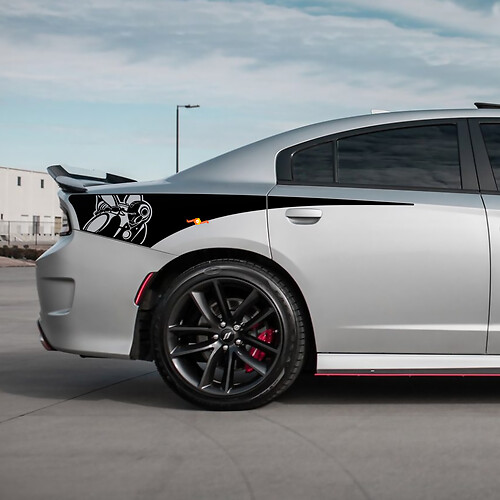 Iron Scat Pack Rear Quarter Side Stripe Vinyl Decal Sticker for Dodge Charger