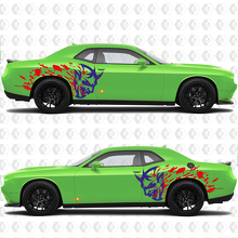 SRT Hellcat with Blood Side Rear Fender Decals Stickers Graphics for Dodge Charger or Challenger
 3