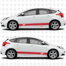 Side Doors 2 colours Stripe Rocker panel Vinyl Decal Sticker Graphic for Ford Focus ST
 3