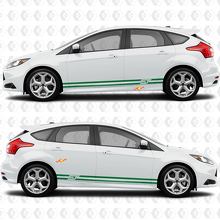 Side Doors 2 colours Stripe Rocker panel Vinyl Decal Sticker Graphic for Ford Focus ST
 2