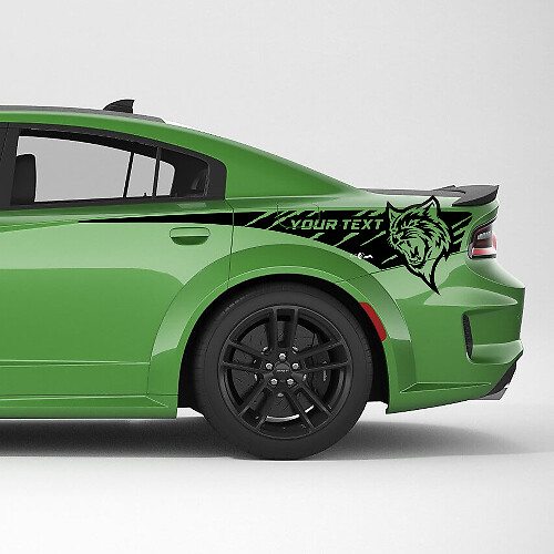 Hellcat Custom Rear Quarter Side Stripes Vinyl Decal Kit for Dodge Charger