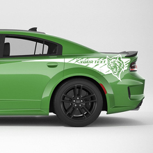 Hellcat Custom Rear Quarter Side Stripes Vinyl Decal Kit for Dodge Charger_2