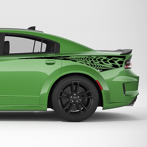 Tire Tracks Rear Quarter Side Stripe Vinyl Decal Sticker for Dodge Charger
