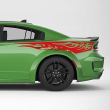 Flames Rear Quarter Side Stripe Vinyl Decal Sticker for Dodge Charger
 3