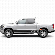 Checkered Lightning Door & Rocker Panel Vinyl Stripes for Chevrolet Colorado 3rd Gen 2023-2026_2