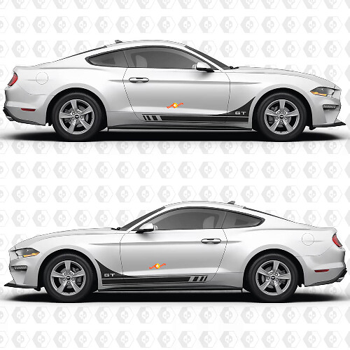 GT Side Doors Racing Stripe Vinyl Decal Sticker Graphics 2 for Ford Mustang GT