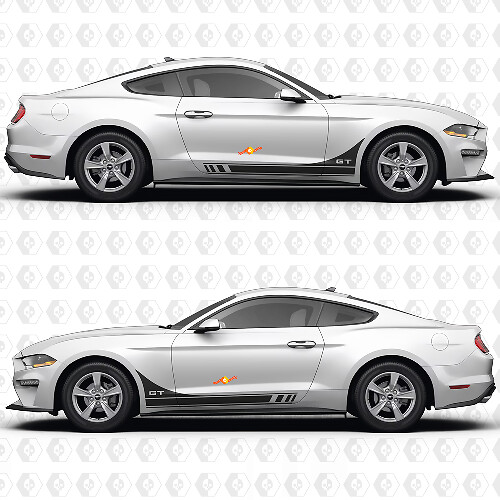 GT Side Doors Stripe Racing Decals Stickers for Ford Mustang GT

