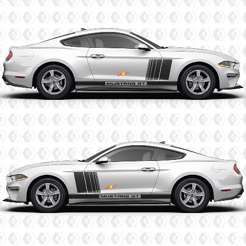 GT Side Doors Stripe Racing Decals Stickers for Ford Mustang GT 2
