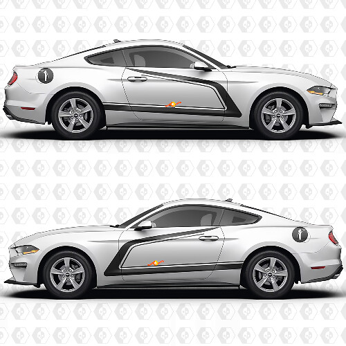 Number Side Doors Stripes Racing Decals Stickers for Ford Mustang
 1