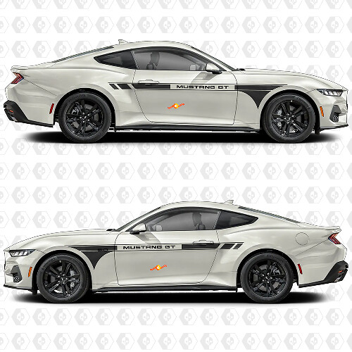 Mustang GT Side Doors Stripes Racing Decals Stickers for Ford Mustang gt
 1