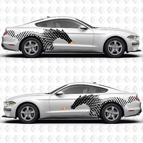 Horse Side Doors Stripes Racing Decals Stickers for Ford Mustang
 1