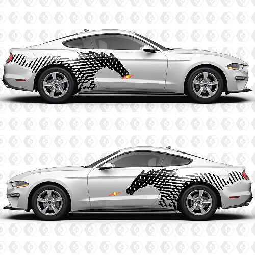 Horse Side Doors Stripes Racing Decals Stickers for Ford Mustang

