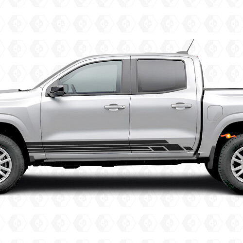 Layered Lightning Door & Rocker Panel Vinyl Stripes for Chevrolet Colorado 3rd Gen 2023-2026