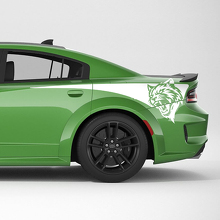 Hellcat Rear Quarter Side Stripes Vinyl Decal Kit for Dodge Charger_2