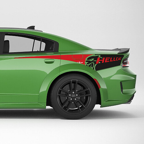 Hellcat SRT 2 rang Rear Quarter Side Stripe Vinyl Decal Sticker for Dodge Charger
