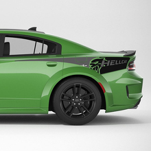 Hellcat SRT 2 rang Rear Quarter Side Stripe Vinyl Decal Sticker for Dodge Charger
 2