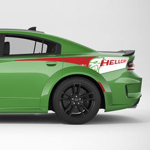 Hellcat SRT 2 rang Rear Quarter Side Stripe Vinyl Decal Sticker for Dodge Charger
 3