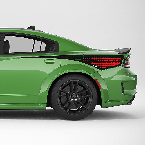 Hellcat Dots 2 colours Rear Quarter Side Stripe Vinyl Decal Sticker for Dodge Charger
