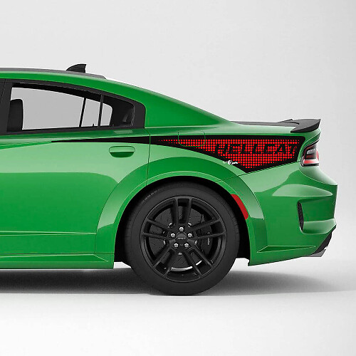 Hellcat Perforated Dots Rear Quarter Side Stripe Vinyl Decal Sticker for Dodge Charger