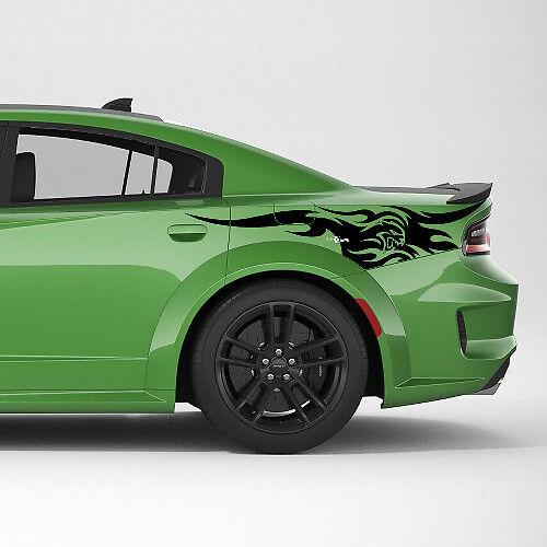 Hellcat SRT Tribal Rear Quarter Side Stripe Vinyl Decal Sticker for Dodge Charger
