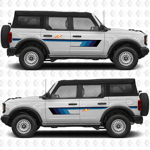 Side Doors Retro Heritage Vintage Stripes Graphics Decals Stickers for Ford Bronco

