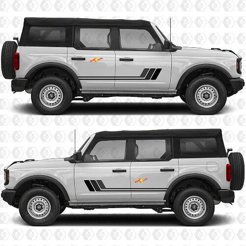 Side Doors Retro Heritage Vintage Stripes Graphics Decals Stickers for Ford Bronco 2 1