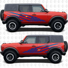 Distressed USA Flag Side Vinyl Decal Kit for Musclecar horse_3
