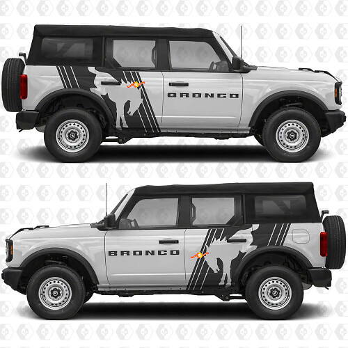 Horse Side Doors Stripes Graphics Vinyl Decal Sticker 2 for Ford Bronco