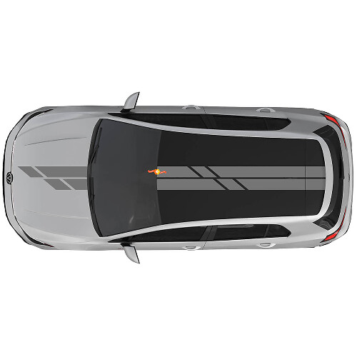 Dual Stripes Hood Roof Vinyl Decal Sticker for Volkswagen Golf GTI