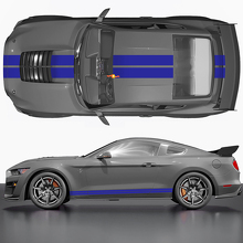 Hood and Side Doors Twin Double Stripes Racing Decals Stickers for Ford Mustang 3