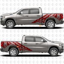 Side Doors Bedside Wolf Splash Stickers Decals Graphics for Dodge RAM 1500 3