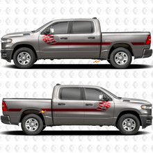 USA US Flag Side Doors Bedside Stripes Stickers Decals Graphics for Dodge RAM 1500 2