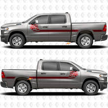 USA US Flag Side Doors Bedside Stripes Stickers Decals Graphics for Dodge RAM 1500 2