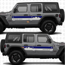 Mountain Style Side Stripes Vinyl Decals Kit for Jeep Wrangler_3