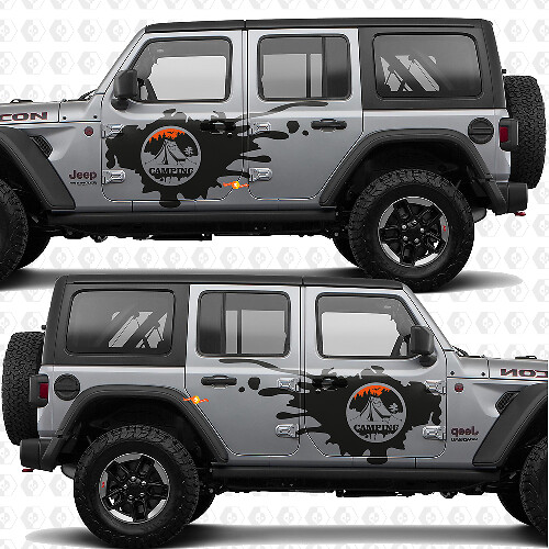 Mountains Nature Camping Side Doors Stripes Vinyl decal sticker fit Jeep Wrangler