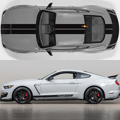 Racing Hood and Side Stripes Vinyl Decal Kit for Musclecar Musclecarmodel GT-H_1