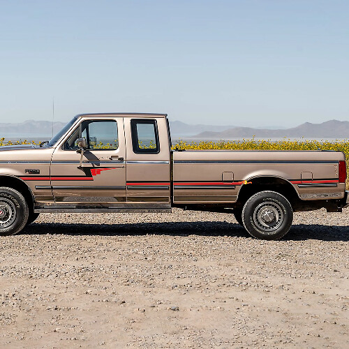 Retro Pin Stripe Strepen Decal Kit - Bedside Vinyl Sticker Stel Side Graphics vir Ford F250 1992 Super Cab