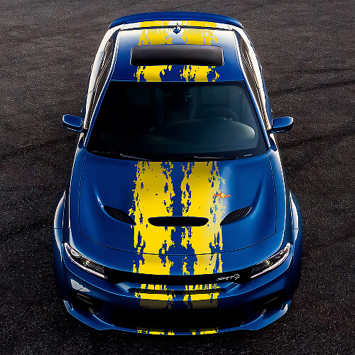 Splash Grunge Stripes Vinyl Decal Sticker Kit for Dodge Challenger / Charger SRT Hellcat