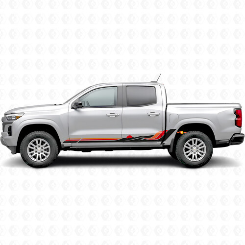Retro Mountain Wave Door & Rocker Panel Vinyl Stripes for Chevrolet Colorado 3rd Gen 2023-2026