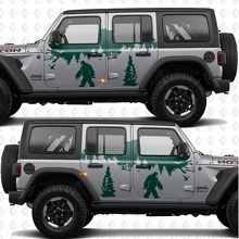 Mountains Nature Yeti Sasquatch Side Doors Stripes Vinyl decal sticker fit Jeep Wrangler 2