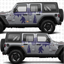 Mountains Nature Yeti Sasquatch Side Doors Stripes Vinyl decal sticker fit Jeep Wrangler 3