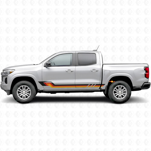 Retro Parallel Door & Rocker Panel Vinyl Stripes for Chevrolet Colorado 3rd Gen 2023-2026