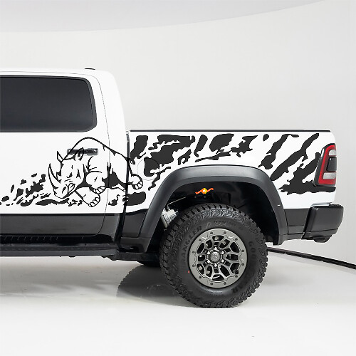 Rhino Splash Side Bedside Stickers Decals Graphics for Dodge RAM 1500 RHO 1