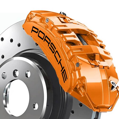 4x Curved Brake Caliper Decals Stickers for Porsche 1