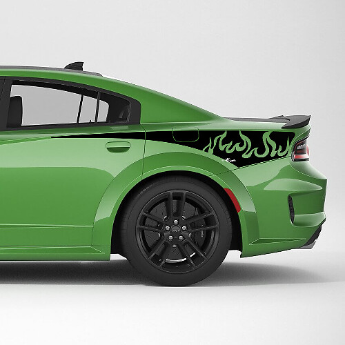 Flame Tribal Rear Quarter Side Stripe Vinyl Decal Sticker for Dodge Charger 1
