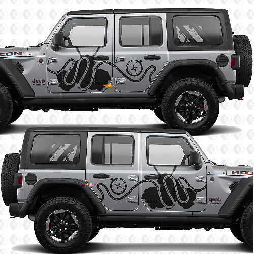 Trail Pass Map Kompass Side Doors Streifen Vinyl Aufkleber Sticker passend für Jeep Wrangler 1